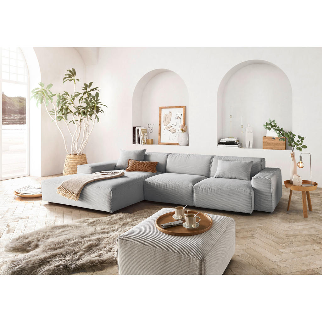 Thumbnail - Pure Home Lifestyle Ecksofa 9125, Grau, Textil, 4-Sitzer, L-Form, Ottomane links, 300x189 cm, Goldenes M, Oeko-Tex® Stan...