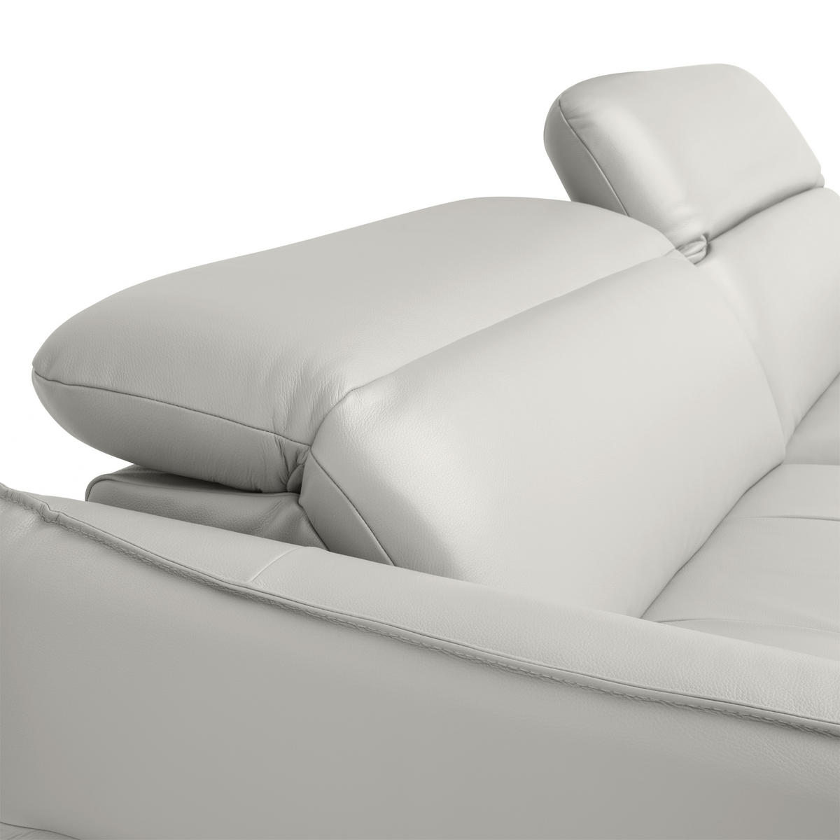 ECKSOFA Creme Echtleder  - Creme/Schwarz, Design, Leder/Metall (246/175cm) - Livetastic