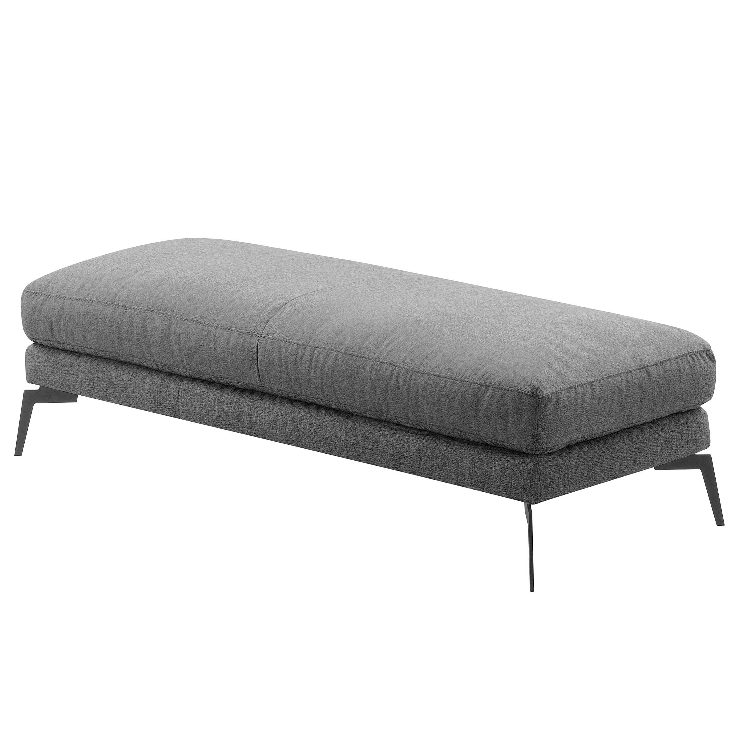 HOCKER BERLIN Webstoff Dunkelgrau  - Dunkelgrau/Schwarz, Design, Textil/Metall (163/46/62cm) - Livetastic