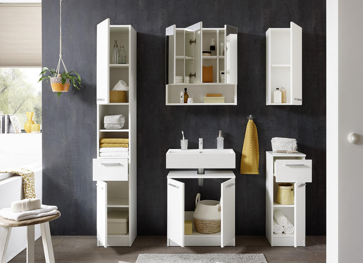 BADEZIMMER  in  - Chromfarben/Schwarz, Basics, Holzwerkstoff/Kunststoff (166/196/33cm) - Xora