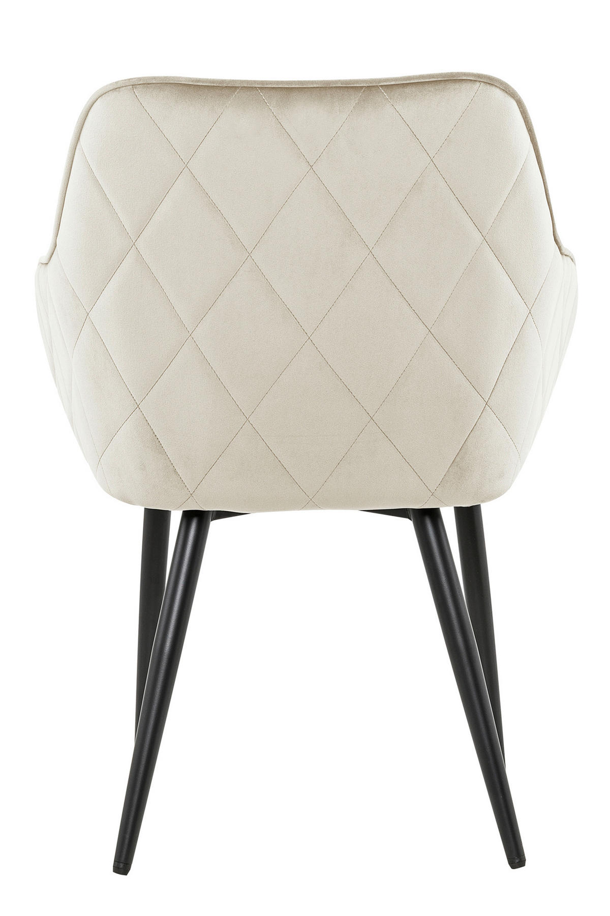 ARMLEHNSTUHL  in Samt  - Creme/Schwarz, MODERN, Textil/Metall (61/85/60cm) - Livetastic