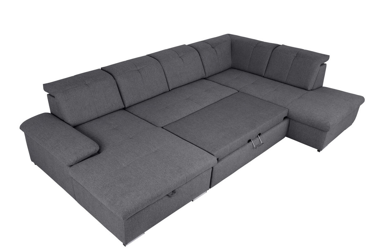 WOHNLANDSCHAFT Dunkelgrau  - Dunkelgrau/Grau, Design, Textil/Metall (173/328/215cm) - MID.YOU
