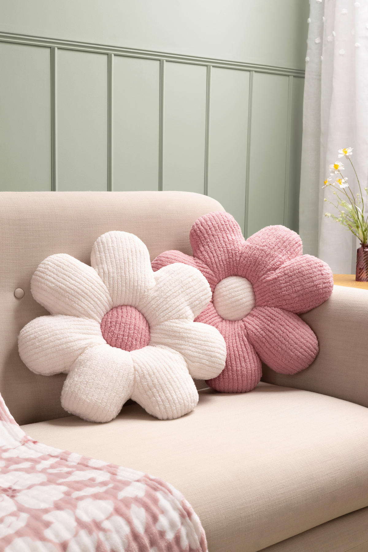 DEKORAČNÍ POLŠTÁŘ 40 cm - bílá/růžová, Design, textil (40cm) - Esposa