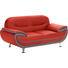 ZWEISITZER-SOFA Lederlook Rot, Dunkelgrau - Chromfarben/Dunkelgrau, Basics, Textil/Metall (175/85/87cm) - Ti`me ZWEISITZER-SOFA Lederlook Rot, Dunkelgrau - Chromfarben/Dunkelgrau, Basics, Textil/Metall (175/85/87cm) - Ti`me