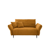 2-SITZER-SOFA in Cord Goldfarben  - Goldfarben/Schwarz, Design, Textil/Metall (163/97/102cm) - Livetastic