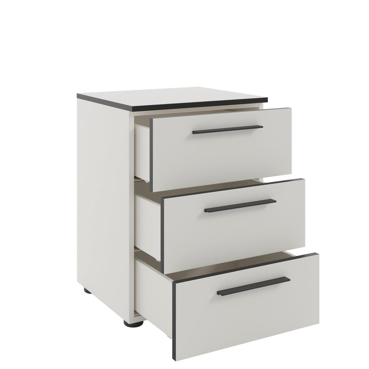 NACHTSCHRANK 45/61,4/40 cm  - Schwarz/Weiß, MODERN, Holzwerkstoff/Kunststoff (45/61,4/40cm)