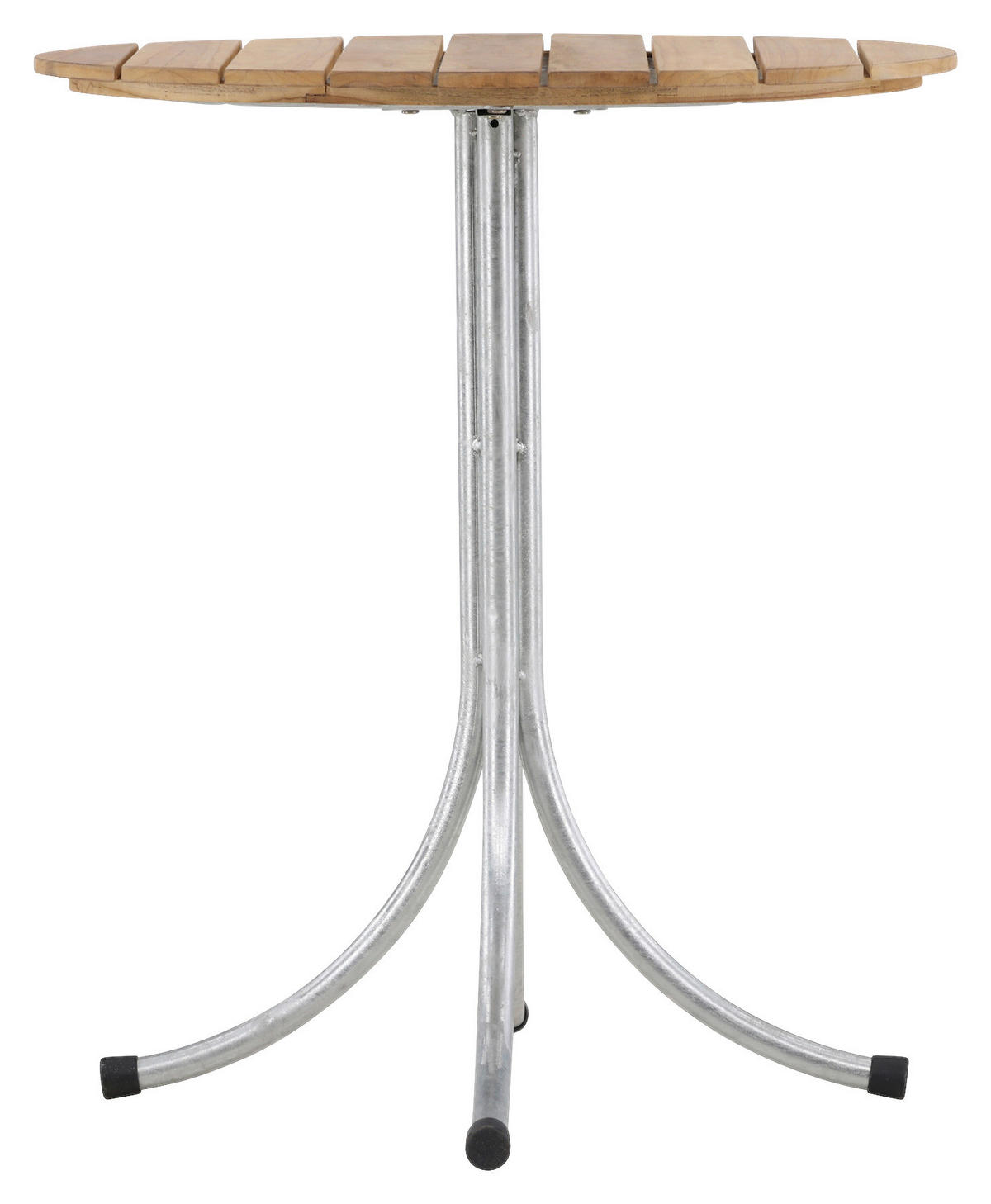UTEBORD metall, trä rund  - teakfärg/silver, Klassisk, metall/trä (65/65/75cm) - Gardenson