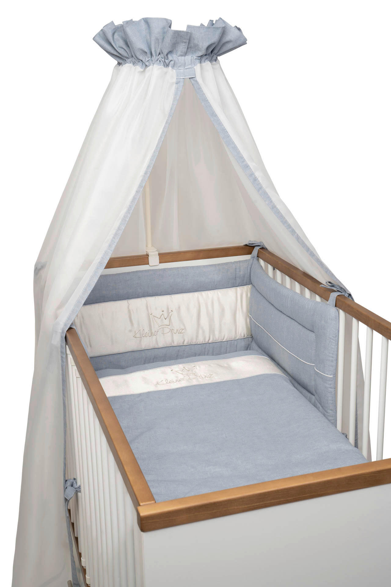 GITTERBETTSET - Blau, Basics, Textil (100/135cm) - Bebe's Collection