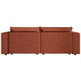 SOFA Webstoff Terracotta  - Terracotta/Schwarz, MODERN, Kunststoff/Textil (250/68/104cm) - Xora