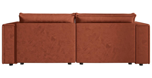 SOFA Webstoff Terracotta  - Terracotta/Schwarz, MODERN, Kunststoff/Textil (250/68/104cm) - Xora