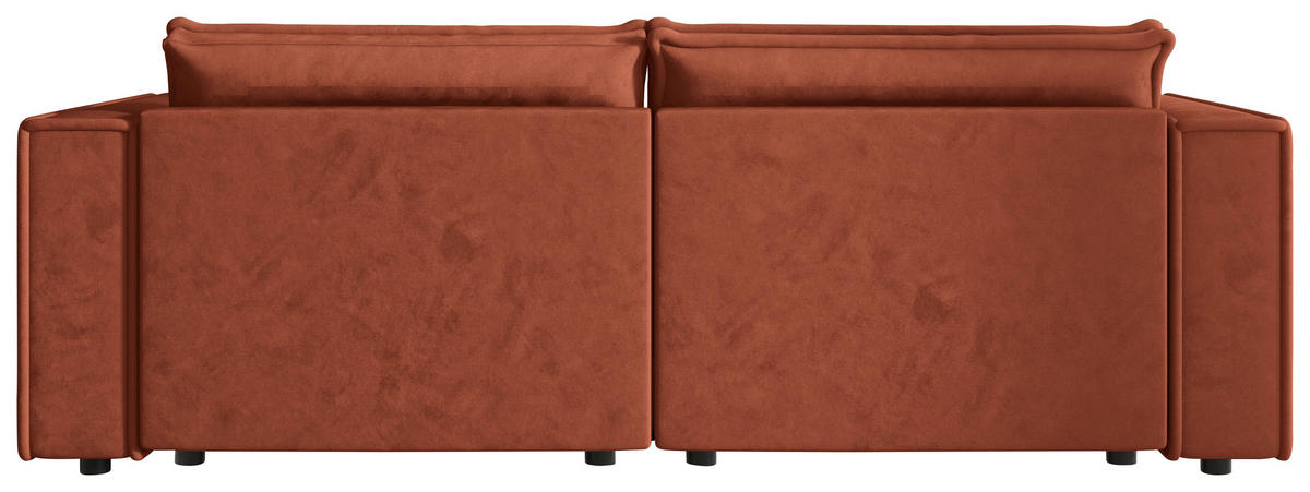 SOFA Webstoff Terracotta  - Terracotta/Schwarz, MODERN, Kunststoff/Textil (250/68/104cm) - Xora