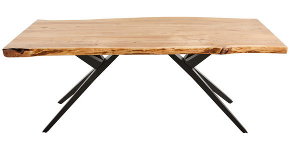 ESSTISCH in Holz, Metall 200/90/76 cm - Schwarz/Akaziefarben, ROMANTIK / LANDHAUS, Holz/Metall (200/90/76cm) - Landscape