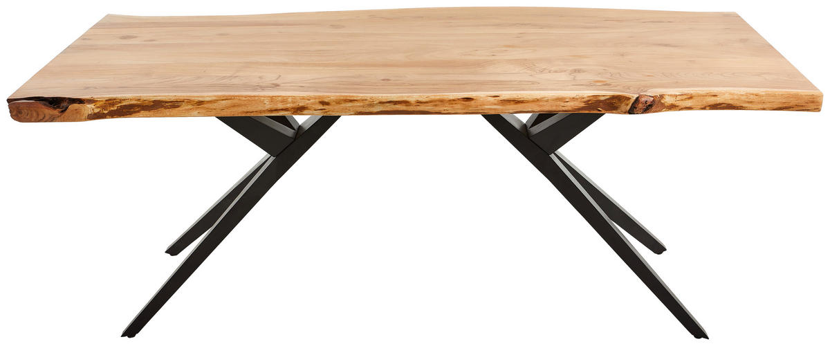 ESSTISCH in Holz, Metall 200/90/76 cm  - Schwarz/Akaziefarben, ROMANTIK / LANDHAUS, Holz/Metall (200/90/76cm) - Landscape