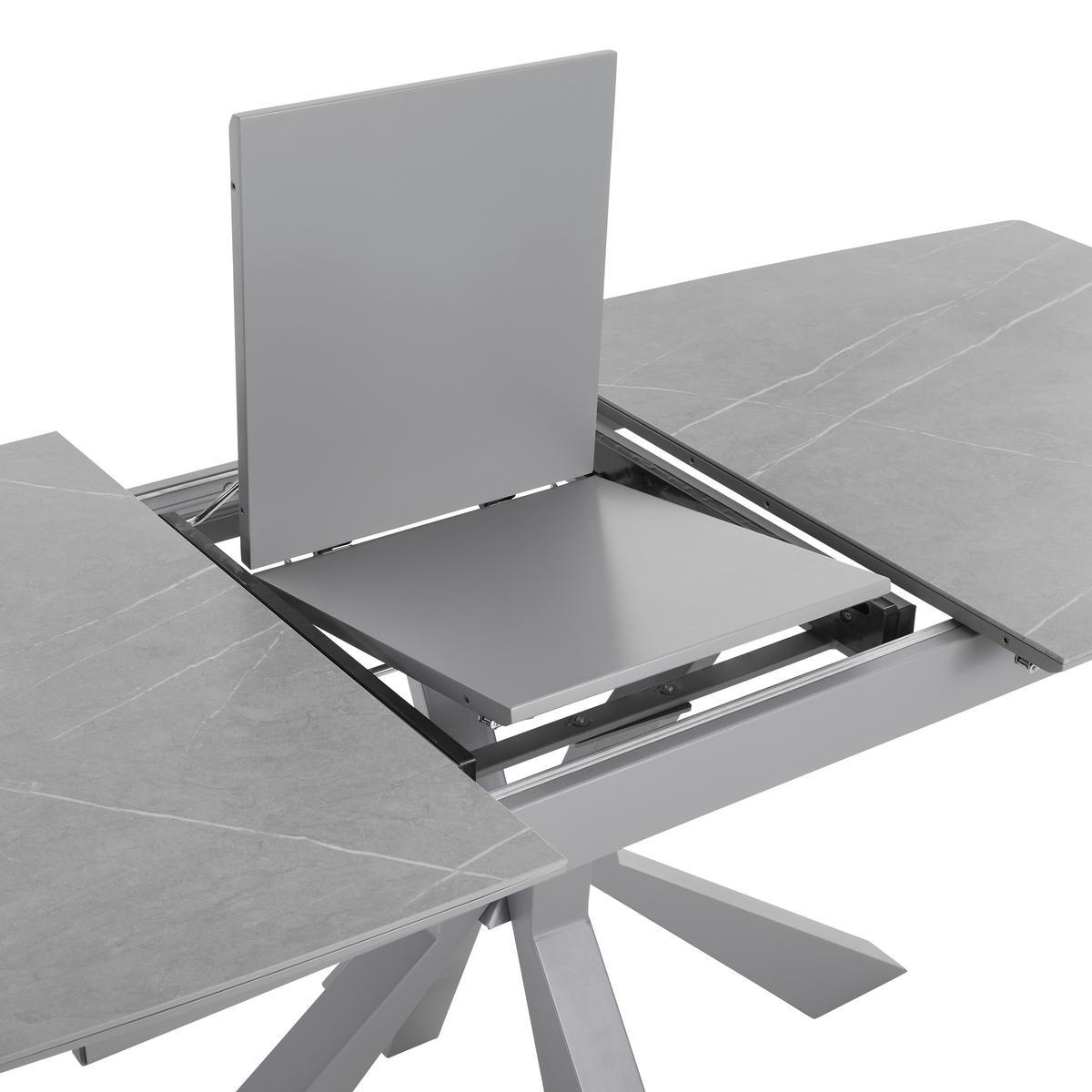 STOL ZA BLAGOVAONICU  siva  metal, keramika, drvni materijal      - siva, Moderno, drvni materijal/metal (160-200/90/76cm) - Livetastic