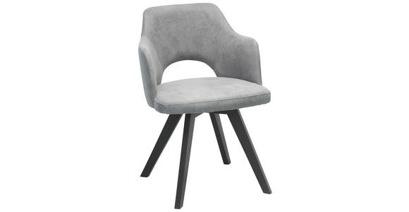 ARMLEHNSTUHL in Grau, Schwarz - Schwarz/Grau, Design, Holz/Textil (53/81/60cm) - Venda