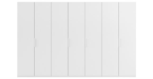 DREHTÜRENSCHRANK 350/223/61 cm,  in Weiß, 7-türig  - Weiß, Basics, Holzwerkstoff/Metall (350/223/61cm) - Novel