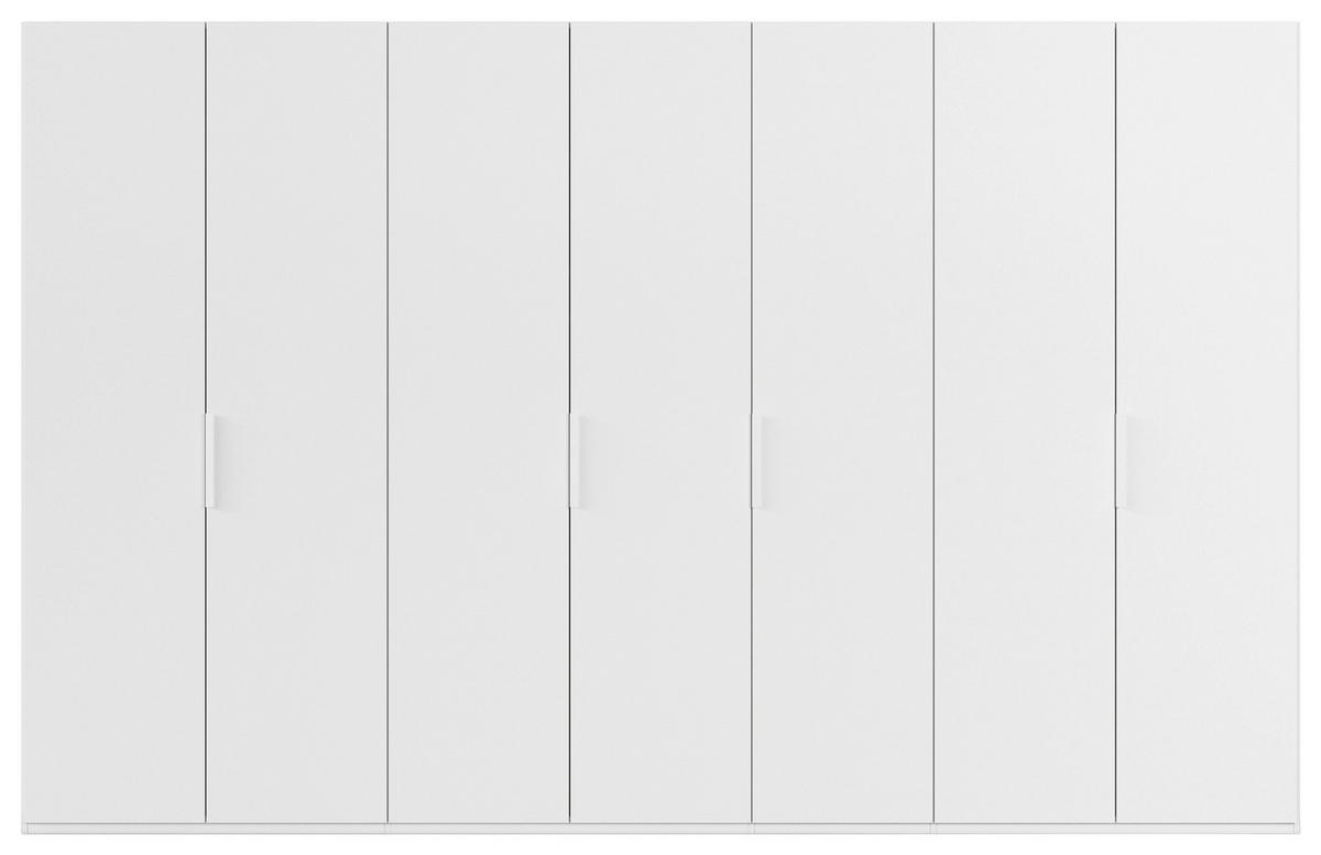 DREHTÜRENSCHRANK 350/223/61 cm,  in Weiß, 7-türig  - Weiß, Basics, Holzwerkstoff/Metall (350/223/61cm) - Novel