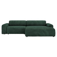 ECKSOFA in Cord Waldgrün  - Waldgrün/Schwarz, Design, Kunststoff/Textil (292/178cm) - Livetastic
