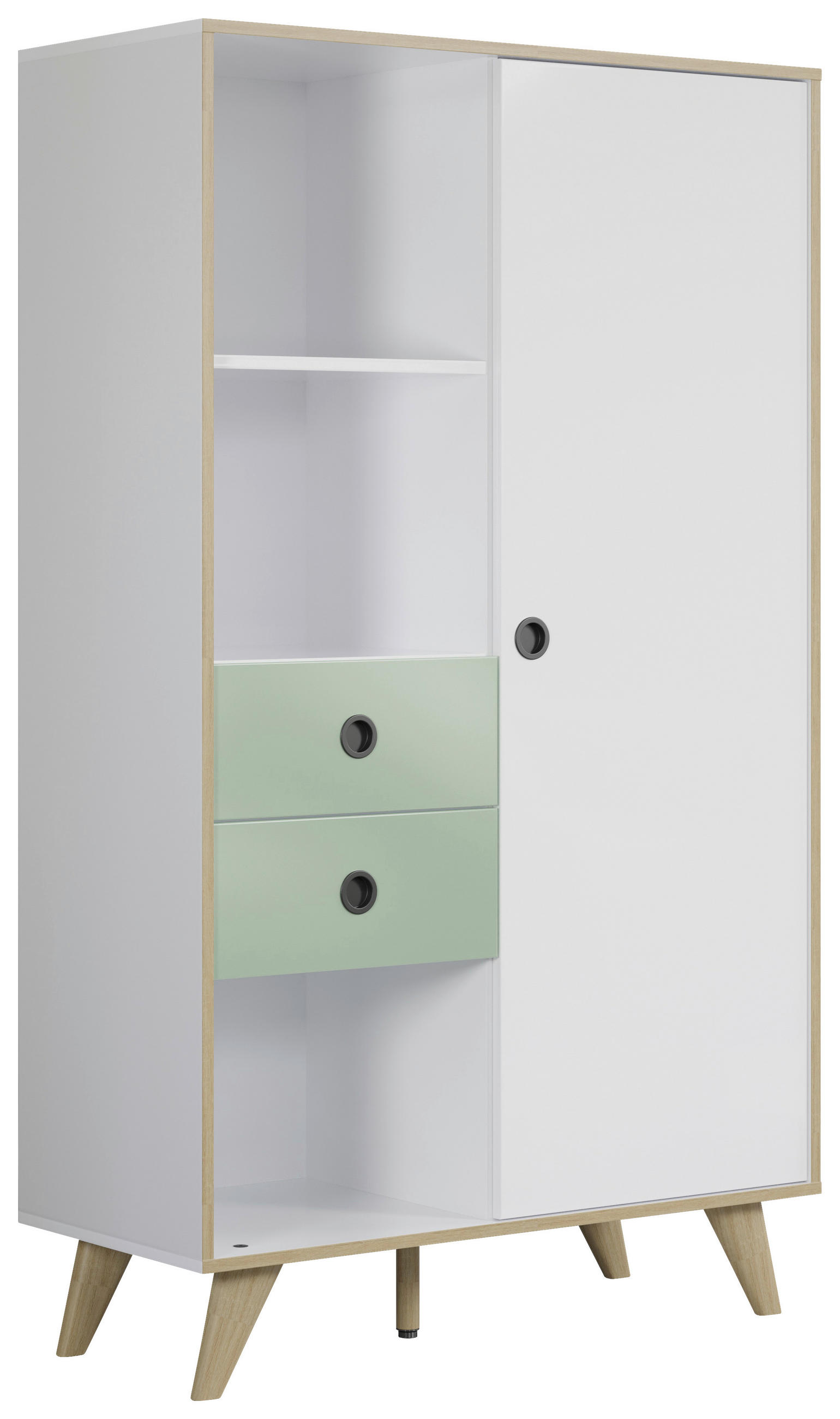 HIGHBOARD  in 90/153/40 cm  - Weiß Hochglanz/Eichefarben, MODERN, Holzwerkstoff/Kunststoff (90/153/40cm) - Boxxx