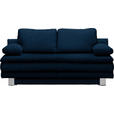 SCHLAFSOFA Bruno in Dunkelblau  - Chromfarben/Dunkelblau, Design, Textil/Metall (194/96/86cm) - Novel