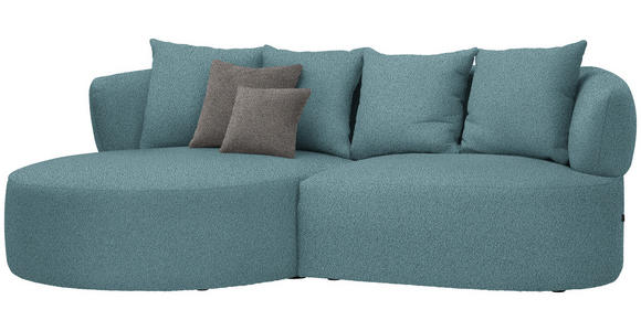 ECKSOFA  in Plüsch Petrol  166/235 cm  - Petrol/Schwarz, MODERN, Kunststoff/Textil (166/235cm) - Hom`in