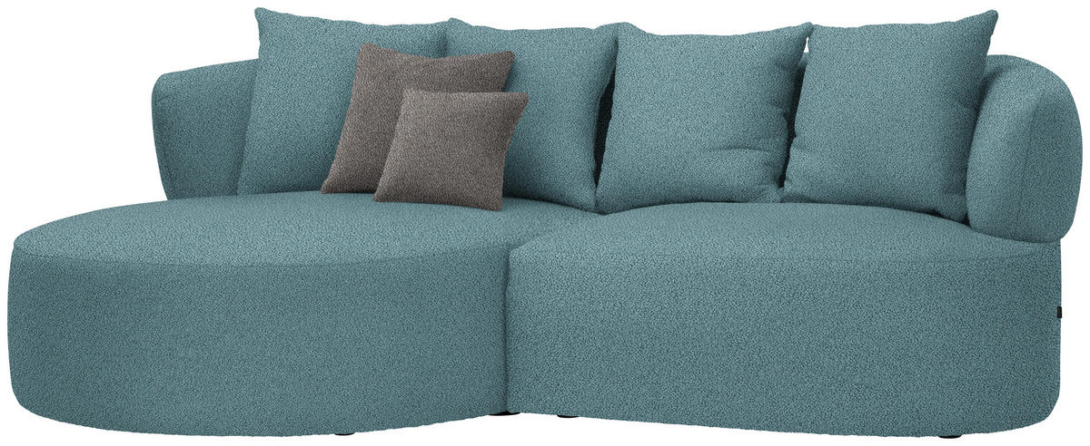 ECKSOFA  in Plüsch Petrol  166/235 cm  - Petrol/Schwarz, MODERN, Kunststoff/Textil (166/235cm) - Hom`in