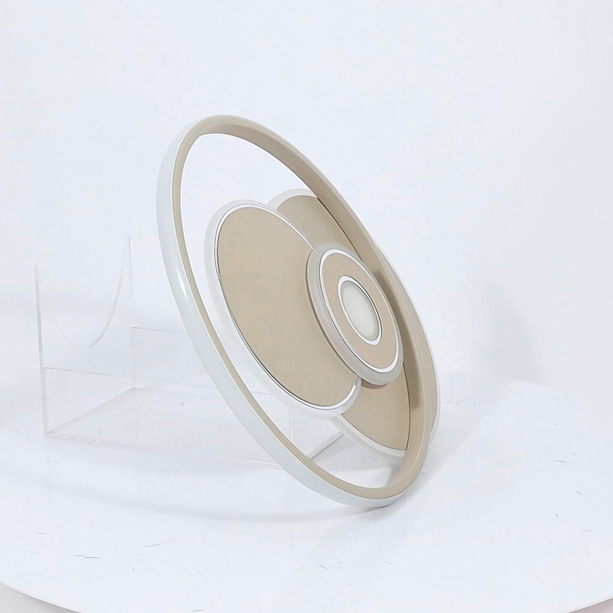 DECKENLEUCHTE 50/42,5/6,5 cm   - Sandfarben/Weiß, Trend, Kunststoff/Metall (50/42,5/6,5cm) - Novel