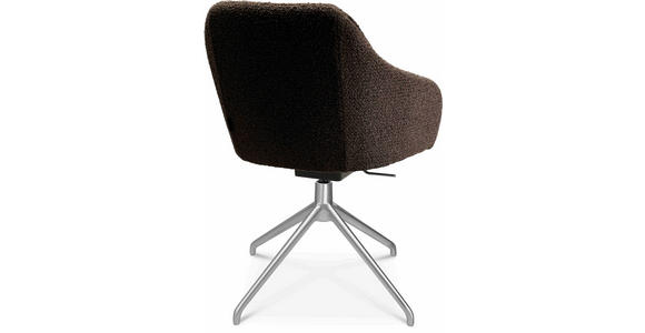 ARMLEHNSTUHL in Aluminium Flachgewebe - Dunkelbraun/Alufarben, Design, Textil/Metall (58/81,5-84,5/60cm) - Johann Jakob
