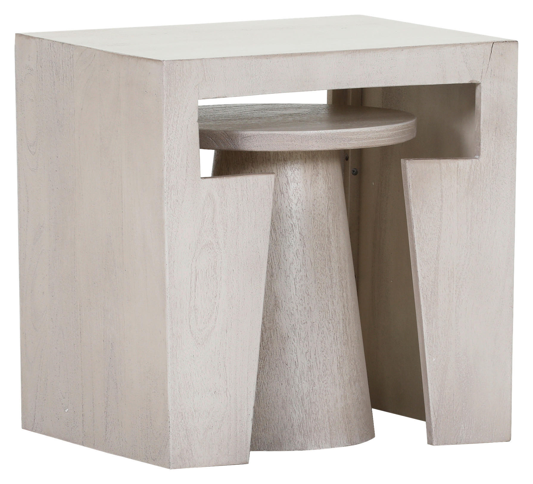 Carryhome Beistelltischset Weiß 40x50x50 cm