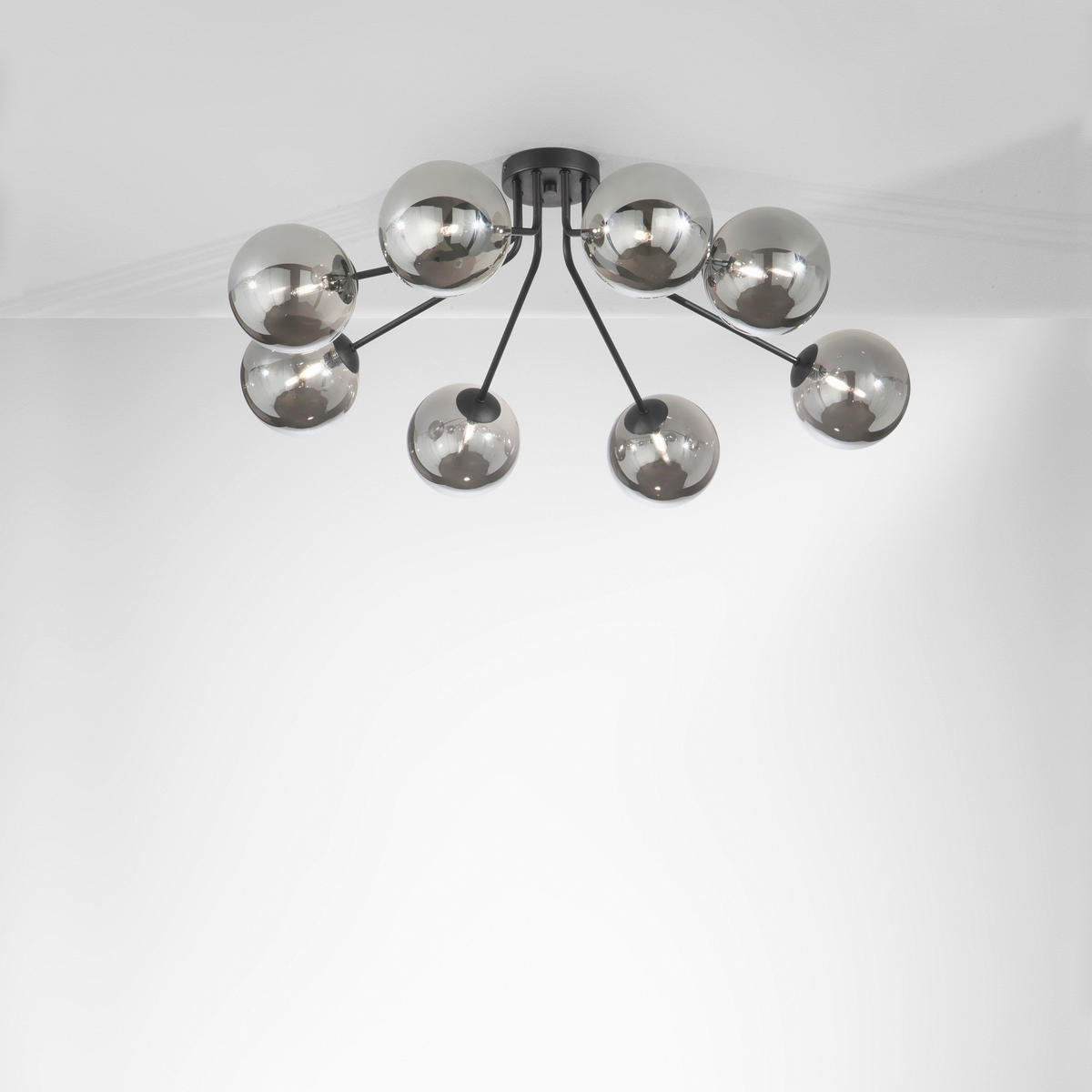 DECKENLEUCHTE    88,4-88,8/12/28 cm  - Schwarz, KONVENTIONELL, Glas/Metall (88,4-88,8/12/28cm)