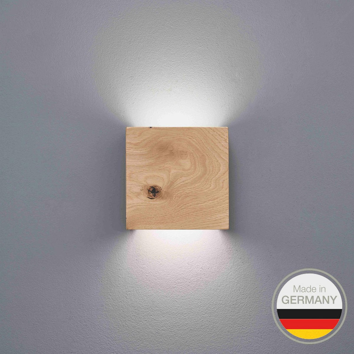 LED-WANDLEUCHTE 654 14/14/12 cm   - Wildeiche, Natur, Holz (14/14/12cm) - Ambiente
