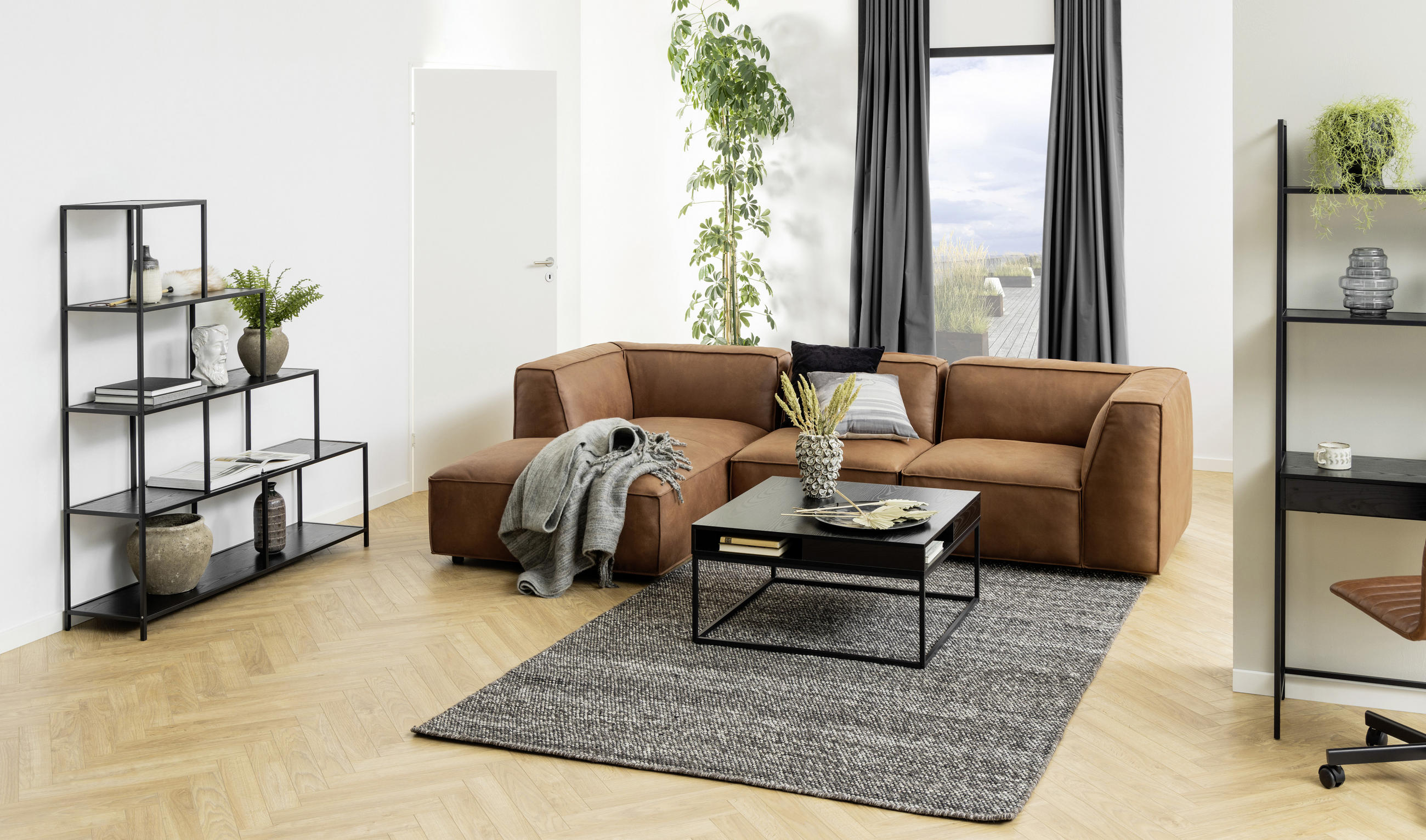 SOFFBORD i metall, trämaterial 80/80/40 cm  - svart/askfärgad, Trend, metall/trämaterial (80/80/40cm) - Best Price