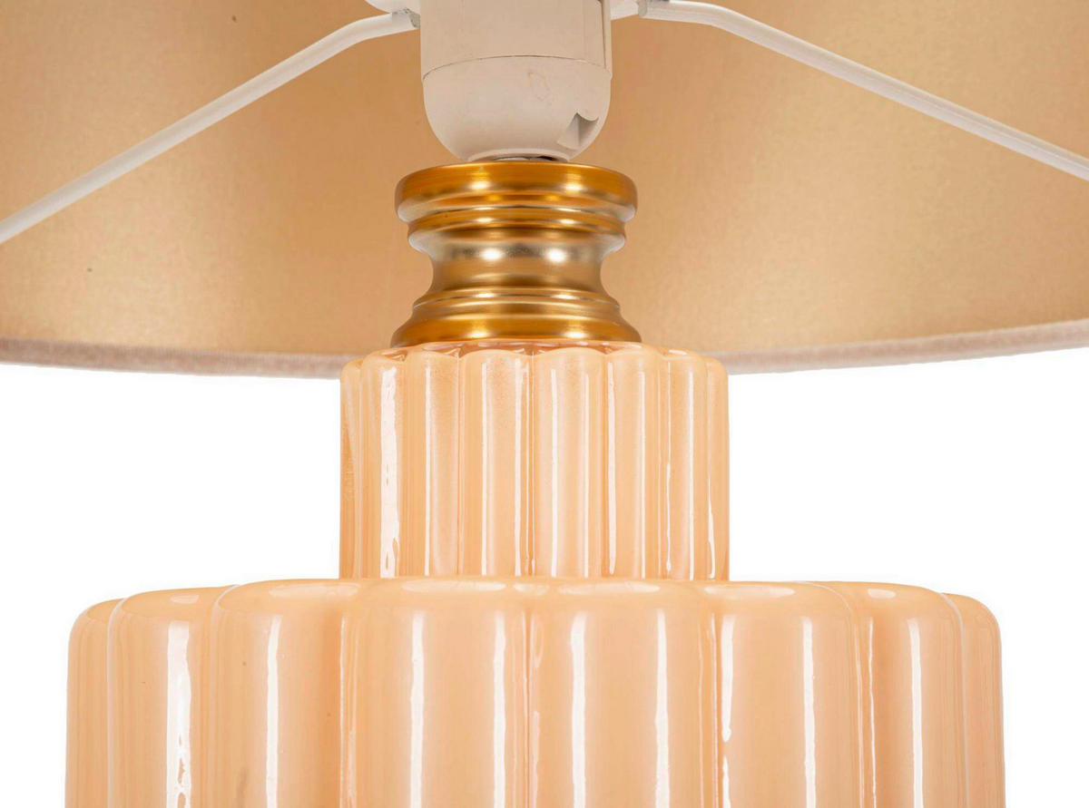 TISCHLEUCHTE   - Perlmutt/Goldfarben, Basics, Glas/Textil (40.5/69.5/40.5cm)