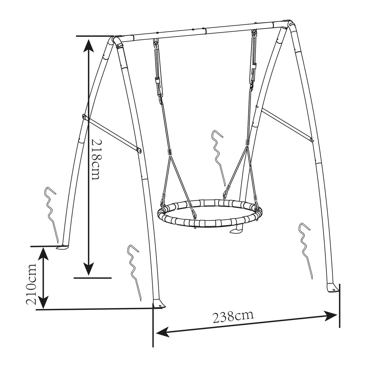 NÄTGUNGA - antracit/cremefärgad, Klassisk, metall (210/218/238cm)