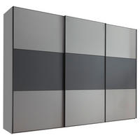 SCHWEBETÜRENSCHRANK in Anthrazit, Hellgrau  - Anthrazit/Hellgrau, Holzwerkstoff/Metall (298/222/68cm) - Moderano