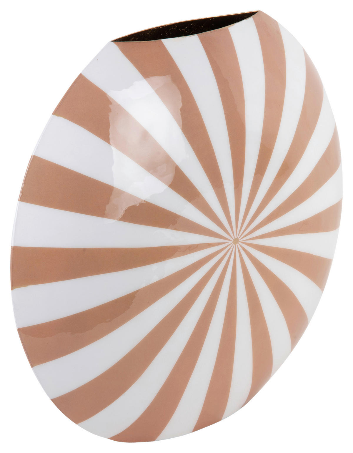 VASE Candy Swirl 40 cm  - Hellbraun/Weiß, Basics, Metall (40/35/11cm) - Present Time