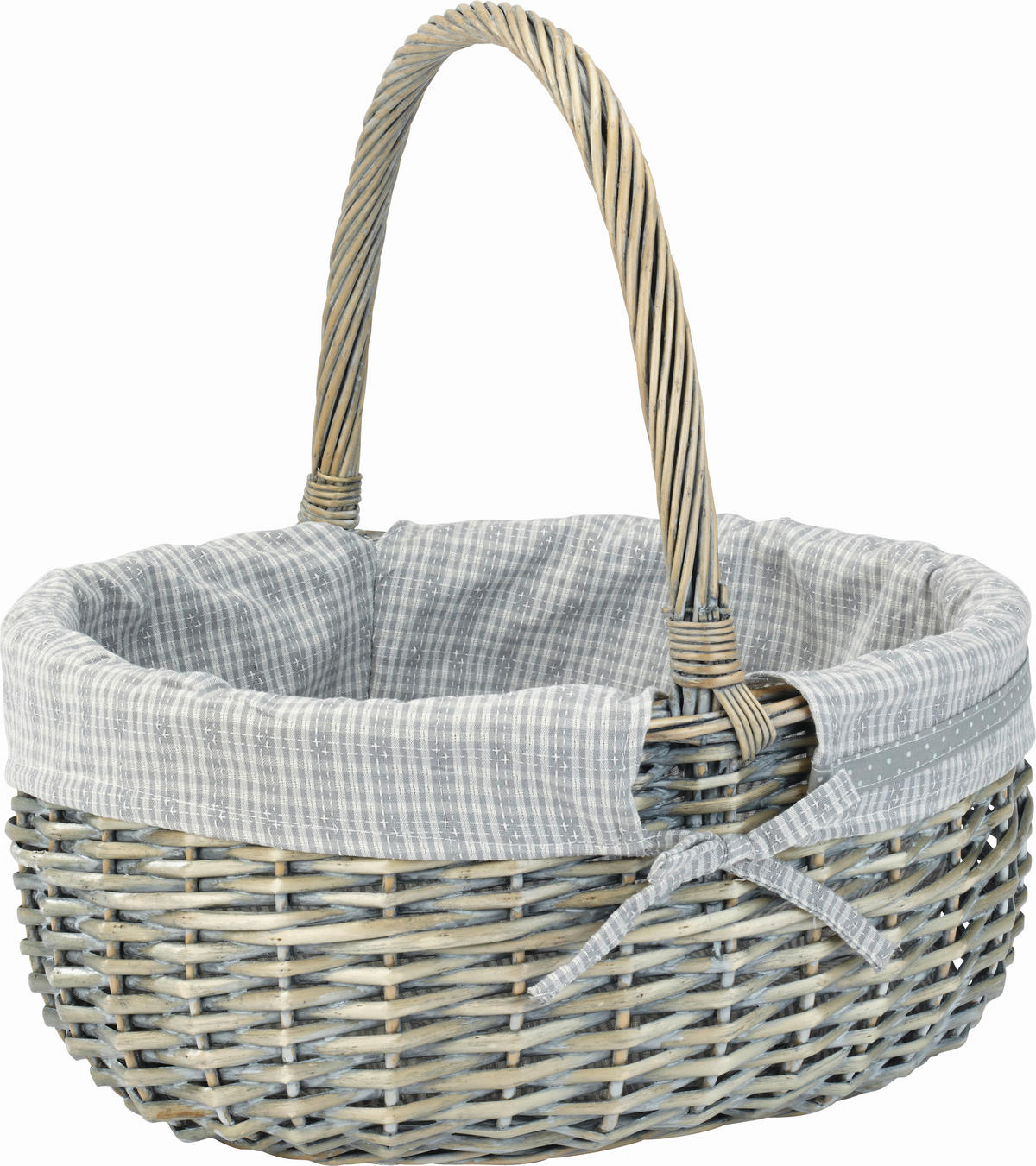 EINKAUFSKORB  - Blau/Naturfarben, LIFESTYLE, Holz/Textil (42/21/43/32cm) - Landscape