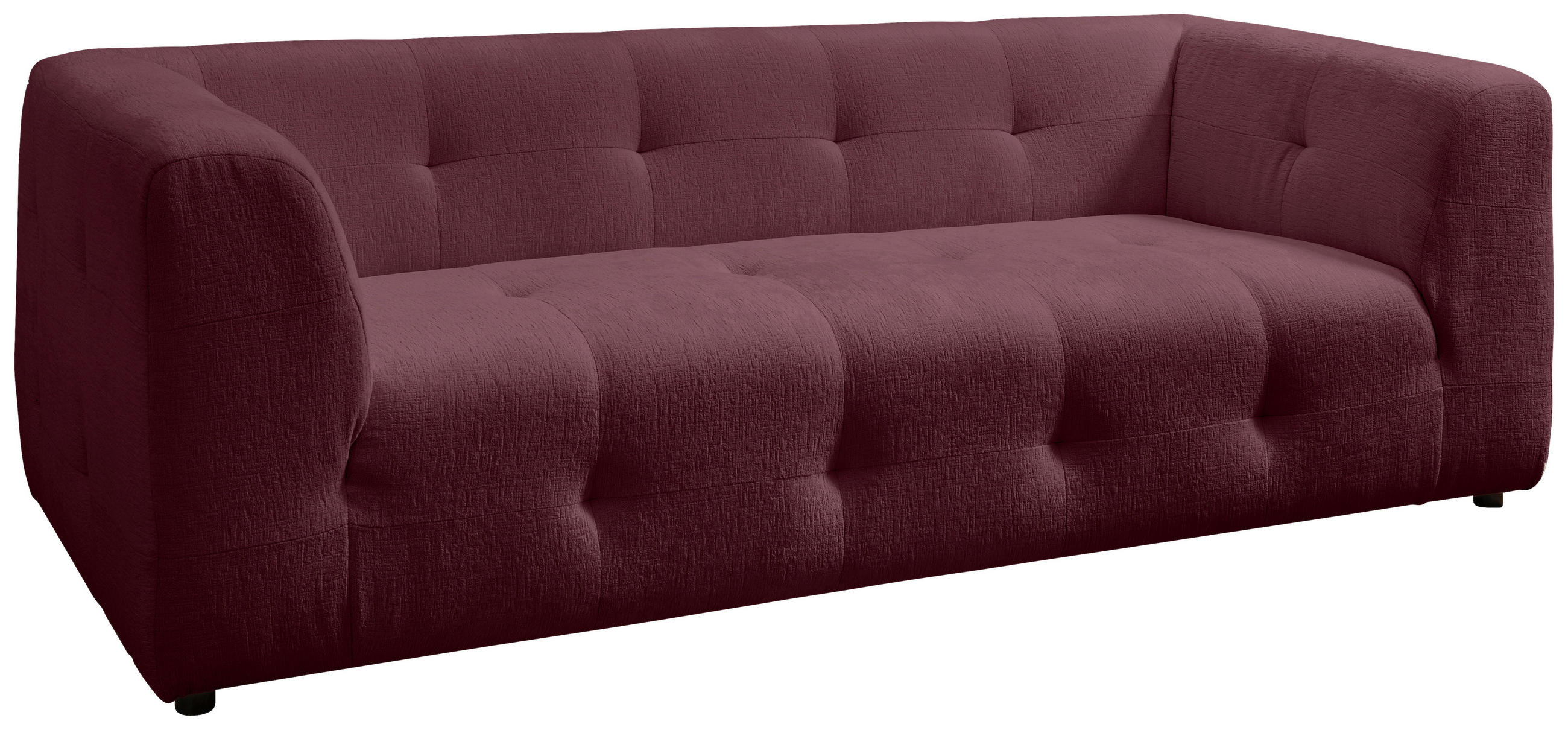 2,5-SITZER in Mikrofaser Bordeaux - Bordeaux/Schwarz, Design, Kunststoff/Textil (218/72/95cm) - Livetastic