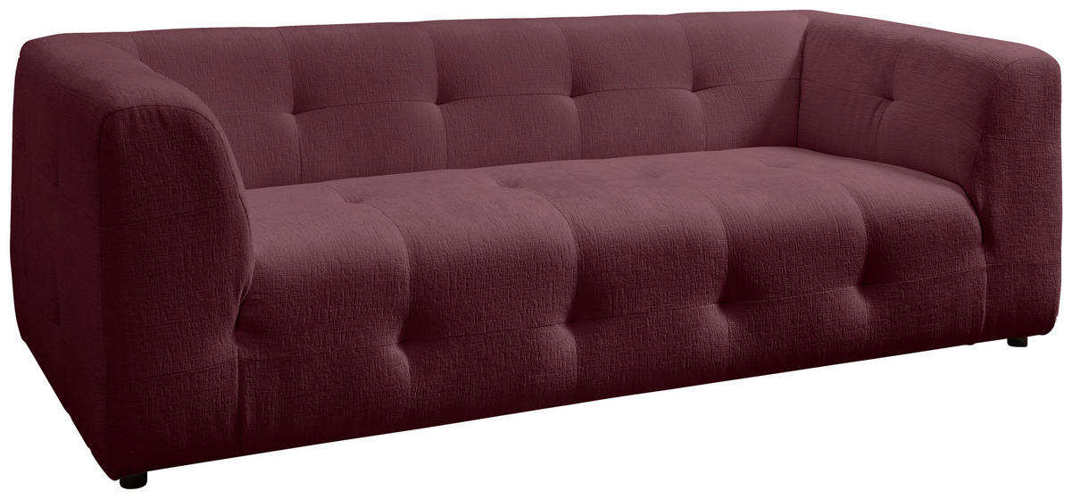 2,5-SITZER in Mikrofaser Bordeaux  - Bordeaux/Schwarz, Design, Kunststoff/Textil (218/72/95cm) - Livetastic