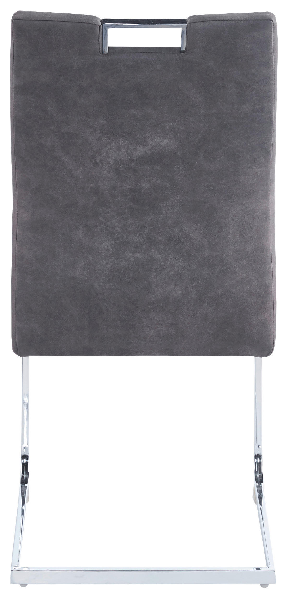 SCHWINGSTUHL  in Eisen Mikrofaser  - Chromfarben/Grau, Design, Textil/Metall (50/61/98cm) - Carryhome