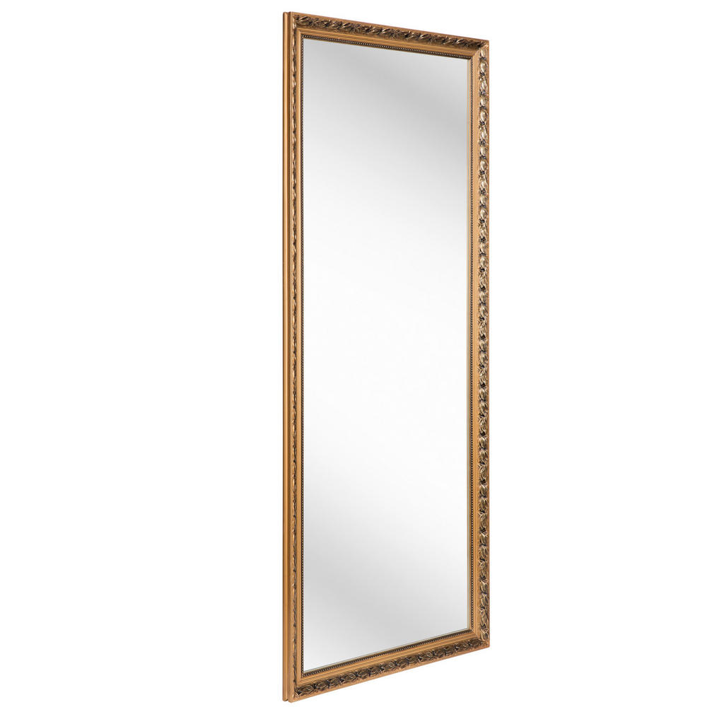 Thumbnail - Carryhome Wandspiegel, Gold, Glas, Eukalyptusholz, massiv, rechteckig, 70x170x3 cm, Ganzkörperspiegel, Spiegel, Wandspie...