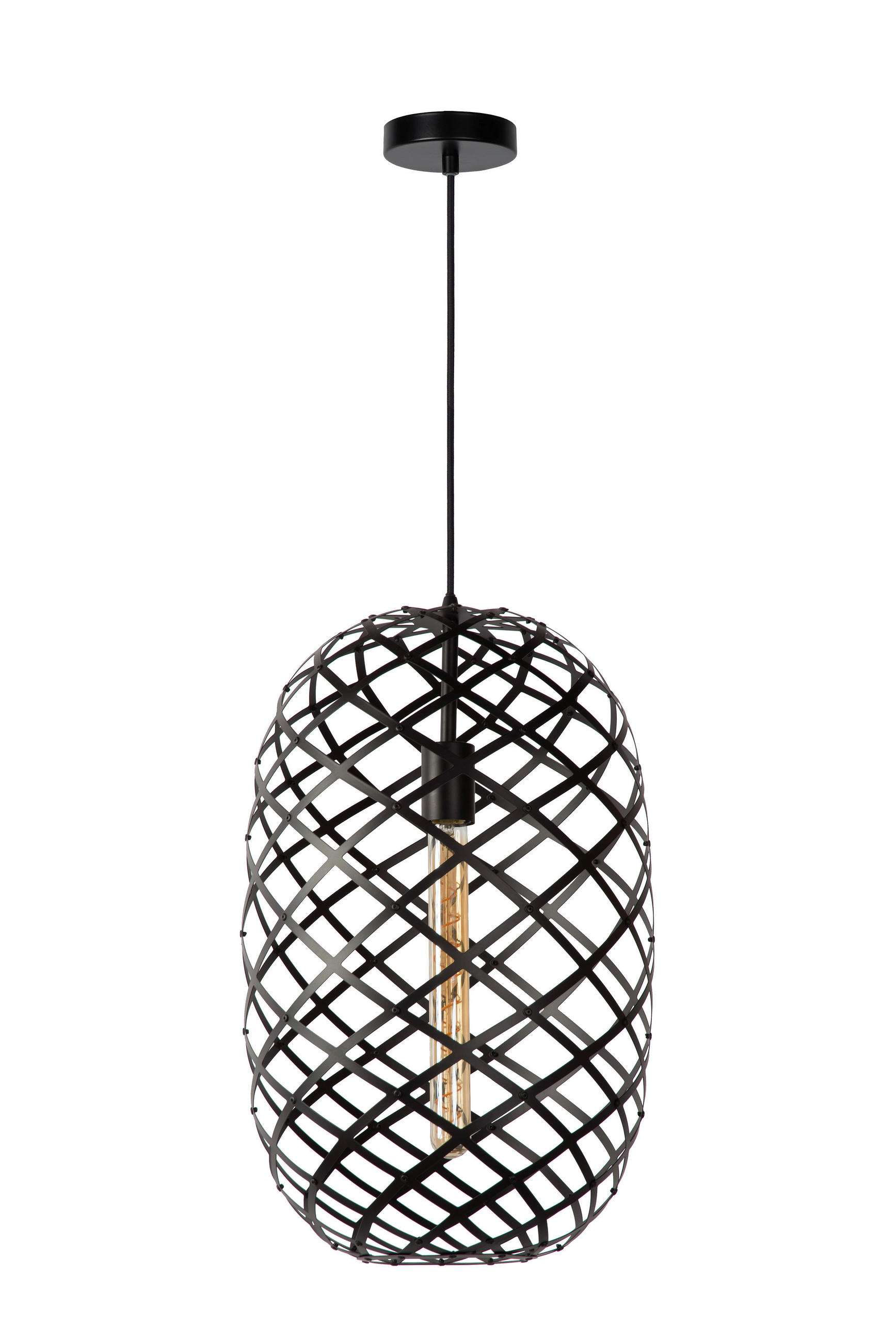 HÄNGELEUCHTE WOLFRAM  - Schwarz, KONVENTIONELL, Metall (32/180cm) - Lucide