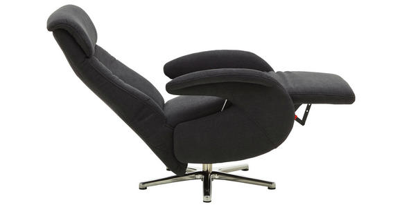 RELAXSESSEL in Textil Dunkelgrau - Chromfarben/Dunkelgrau, Design, Textil/Metall (74/112/84cm) - Cantus