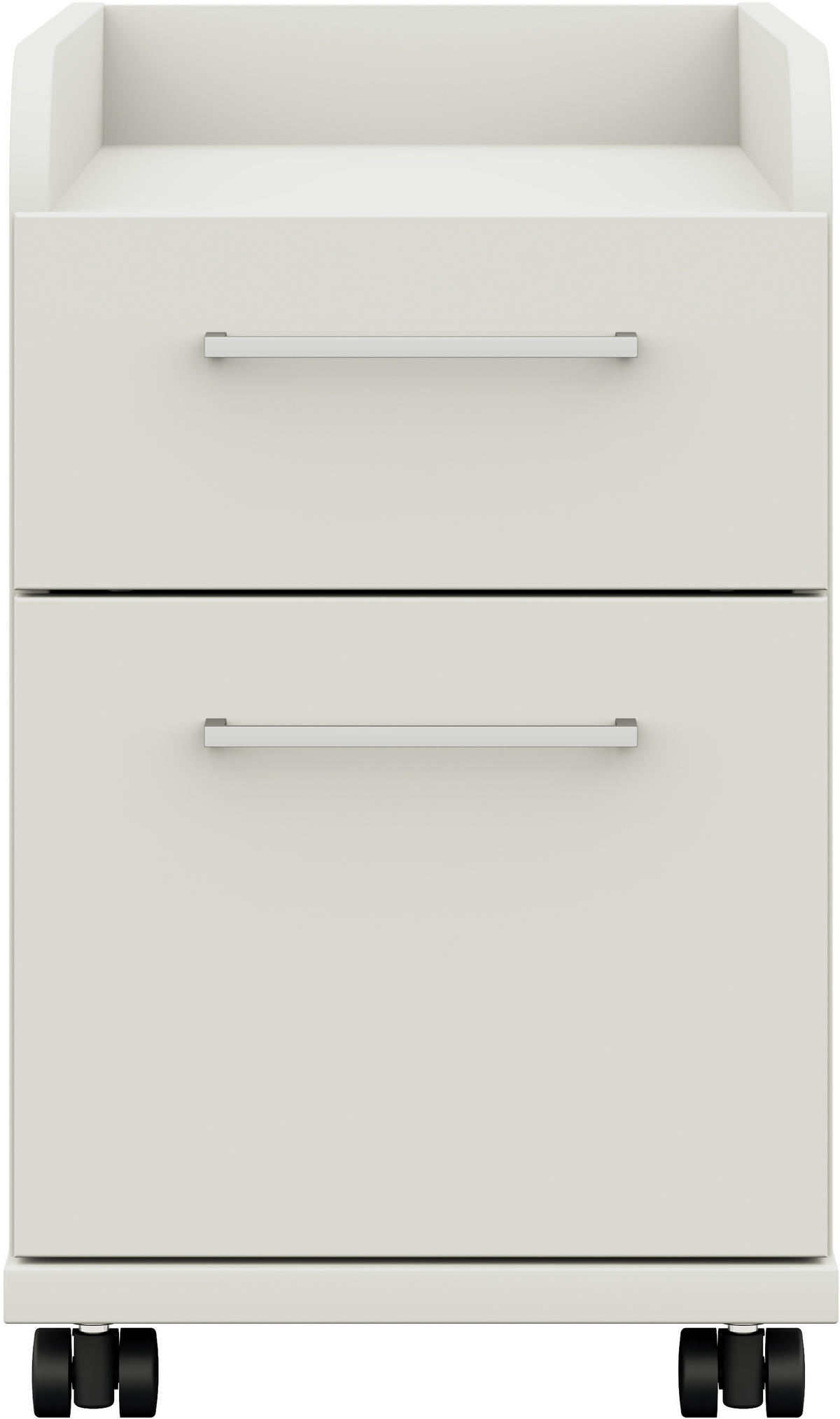 ROLLCONTAINER 32,6/54,3/60 cm  - Weiss/Edelstahlfarben, Design, Holzwerkstoff/Kunststoff (32,6/54,3/60cm) - Cantus