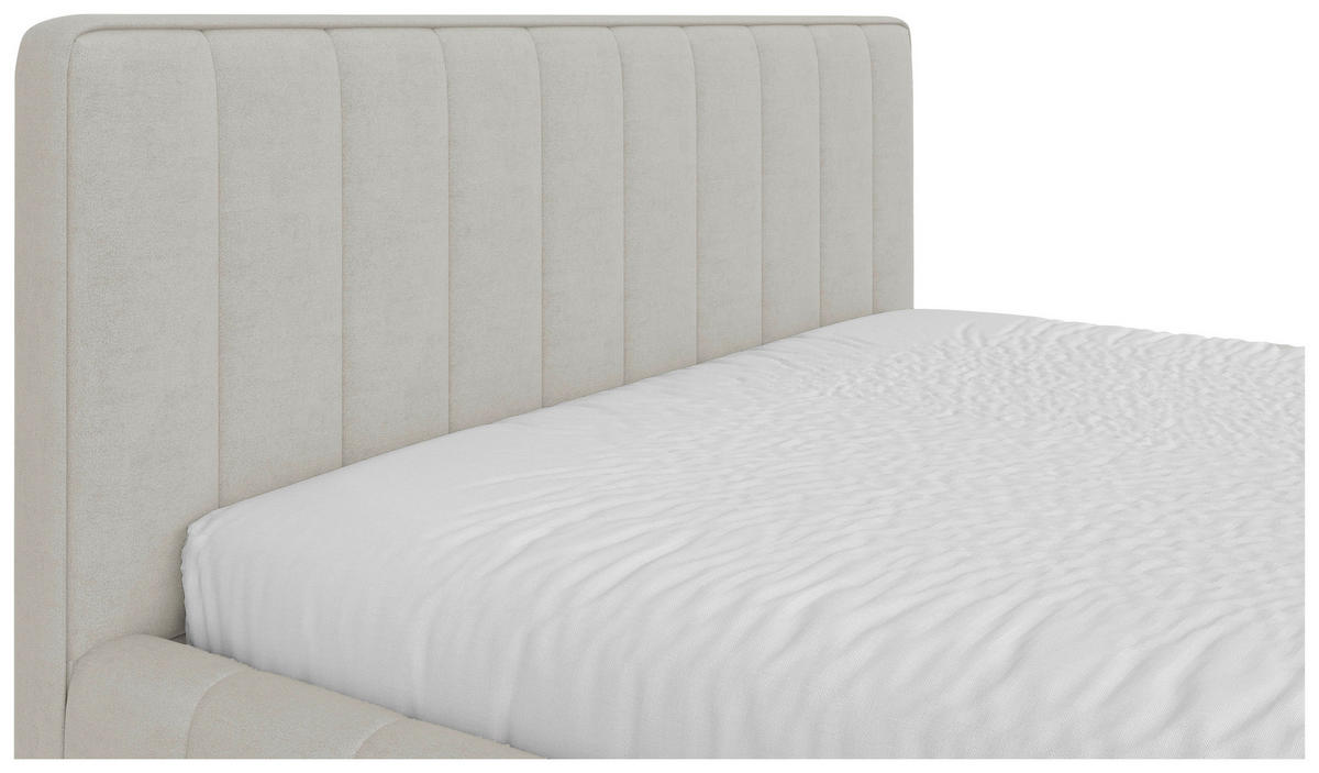 POLSTERBETT 140/200 cm  Beige  - Beige/Schwarz, Design, Holz/Textil (140/200cm) - Carryhome