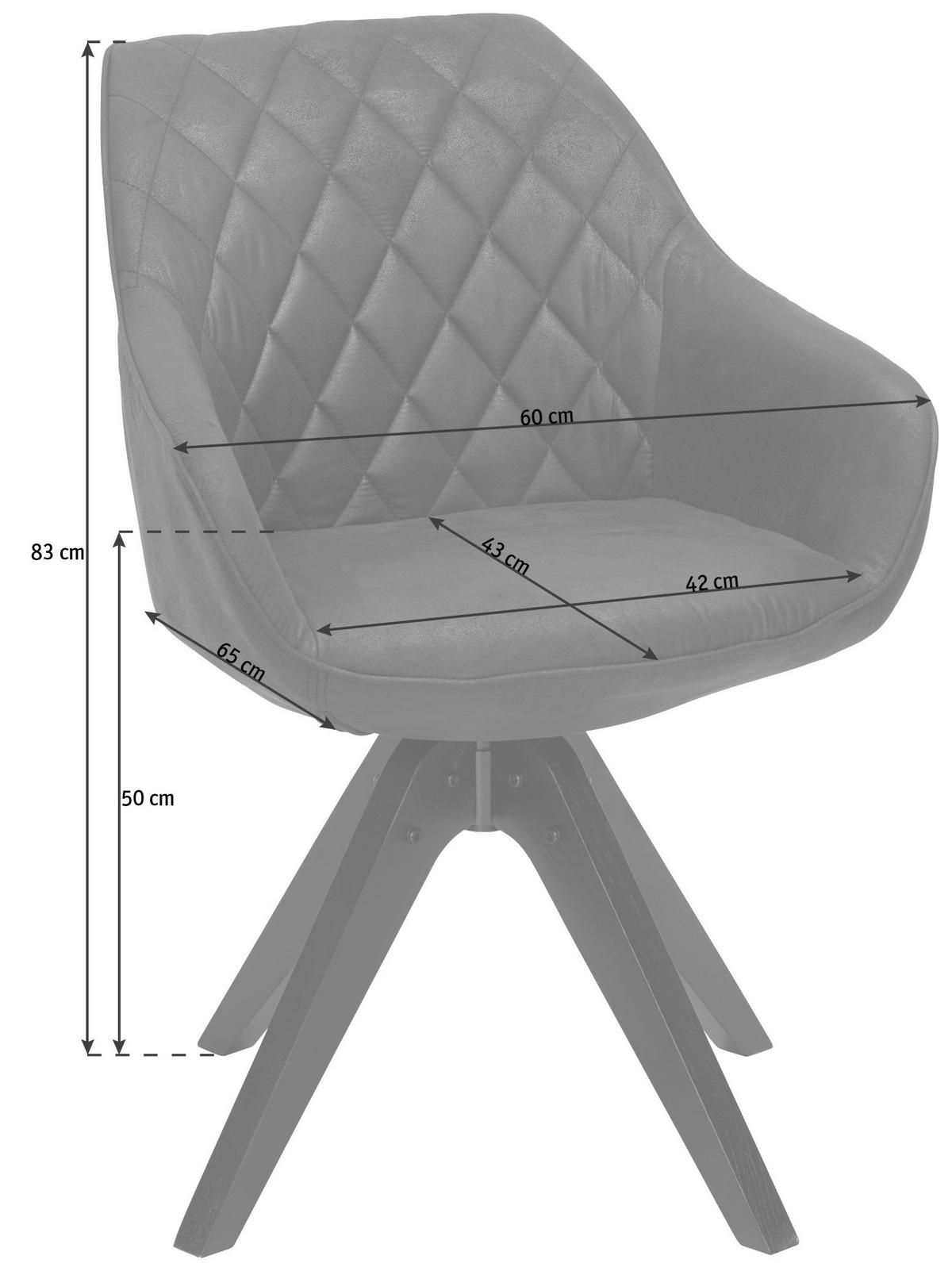 ARMLEHNSTUHL  in Mikrofaser  - Dunkelgrau/Schwarz, Design, Holz/Textil (60/83/65cm) - Landscape