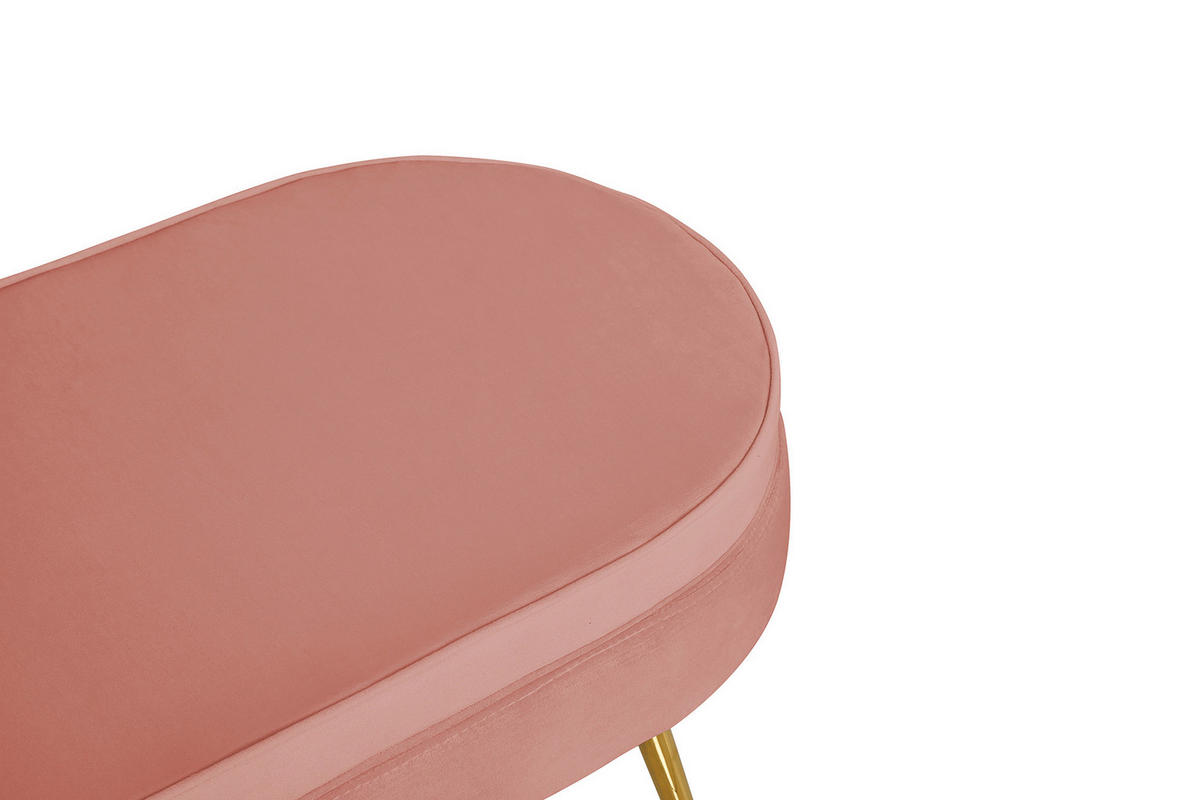 HOCKER Samt Rosa  - Goldfarben/Rosa, MODERN, Textil/Metall (99/40/44cm) - Livetastic