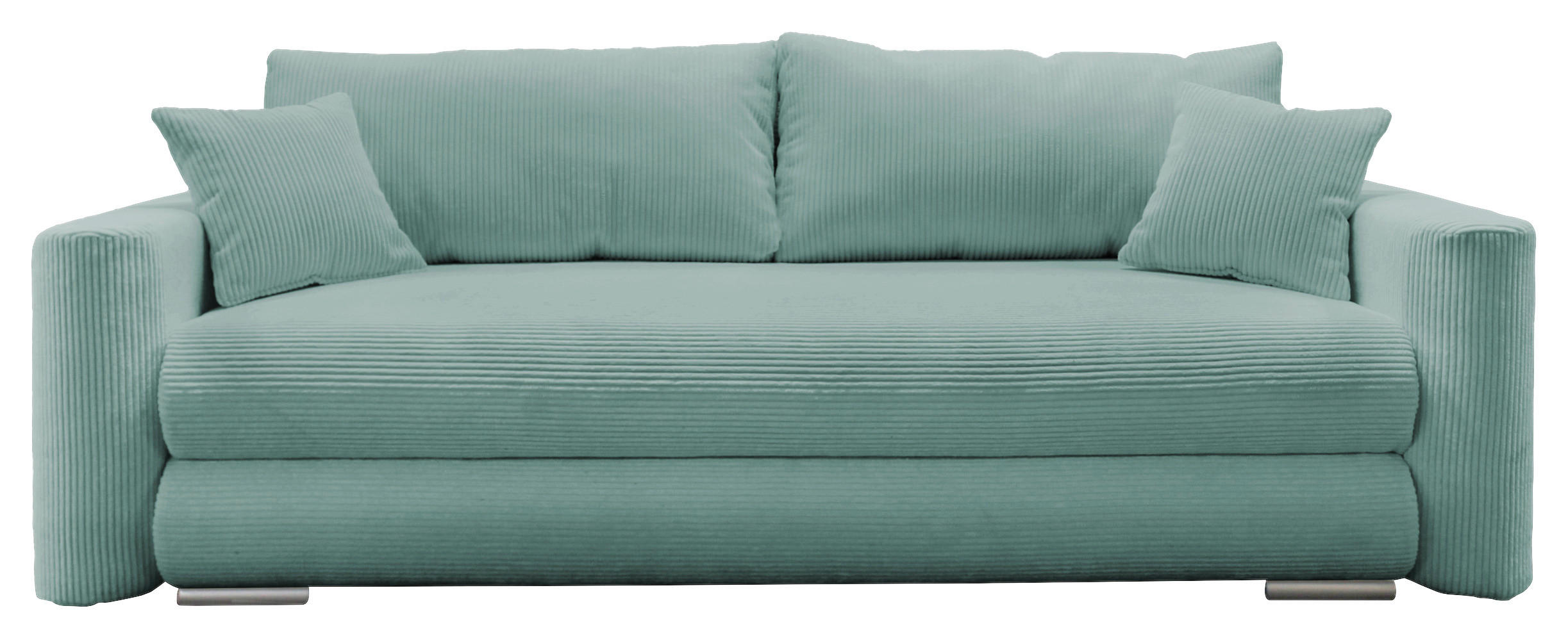 SCHLAFSOFA Cord Hellblau  - Silberfarben/Hellblau, Design, Kunststoff/Textil (232/88/105cm) - MID.YOU