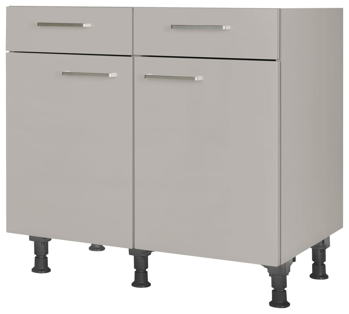 SCHUBKASTENUNTERSCHRANK 90/87/56 cm  in Grau  - Edelstahlfarben/Grau, MODERN, Holzwerkstoff/Metall (90/87/56cm) - Nobilia