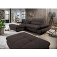 ECKSOFA in Mikrofaser Braun  - Schwarz/Braun, Design, Textil/Metall (198/290cm) - Xora